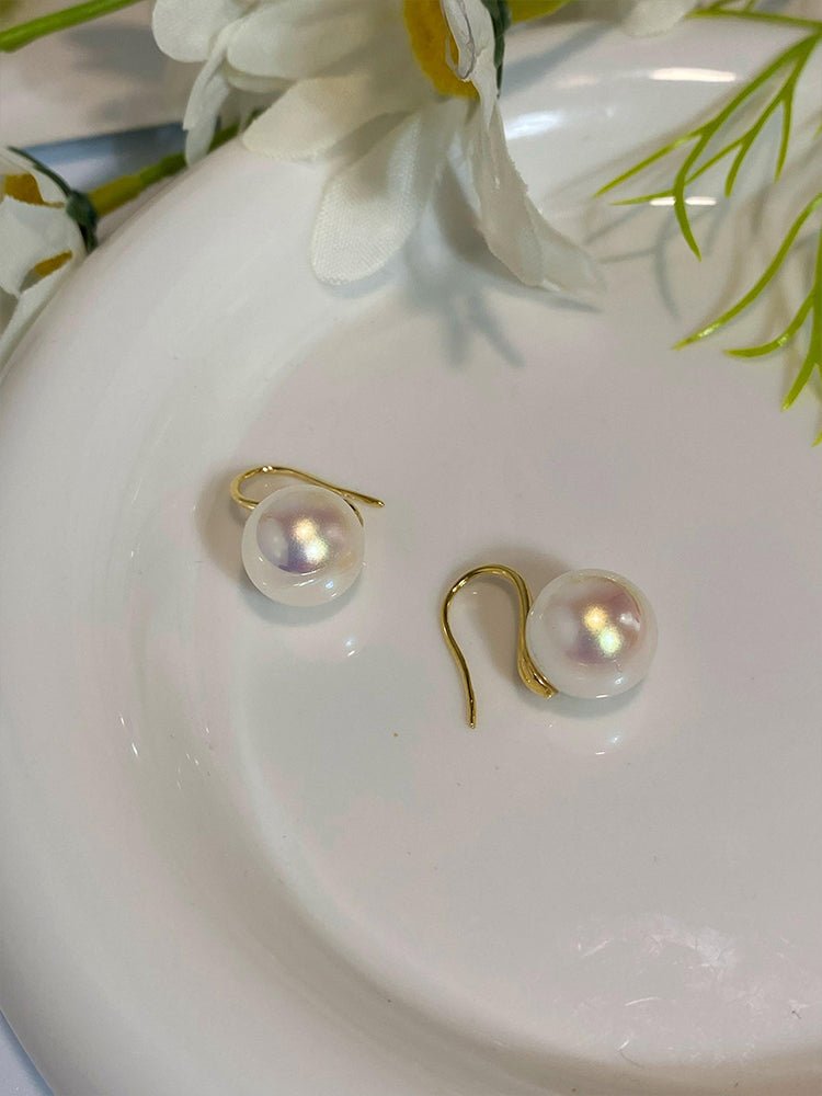 18K Gold Plated Pearl Drop Earrings – Korean Style Women's Jewelry - Vintgedrifter