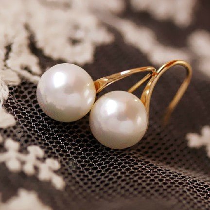 18K Gold Plated Pearl Drop Earrings – Korean Style Women's Jewelry - Vintgedrifter