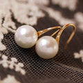 18K Gold Plated Pearl Drop Earrings – Korean Style Women's Jewelry - Vintgedrifter