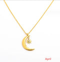 925 Silver Birthstone Pendant Necklace – All 12 Months | Gold Zircon Birthday Gift - Vintgedrifter