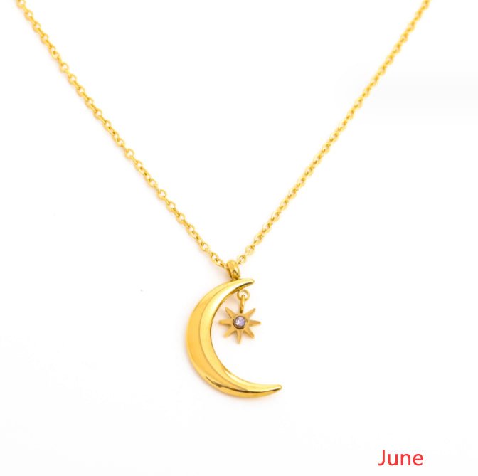 925 Silver Birthstone Pendant Necklace – All 12 Months | Gold Zircon Birthday Gift - Vintgedrifter