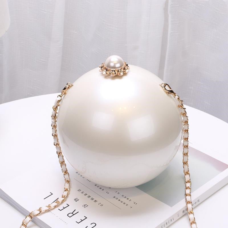 Acrylic Round Ball Evening Bag – Women's Luxury Crossbody Clutch - Vintgedrifter