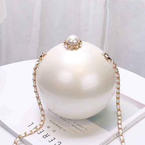 Acrylic Round Ball Evening Bag – Women's Luxury Crossbody Clutch - Vintgedrifter