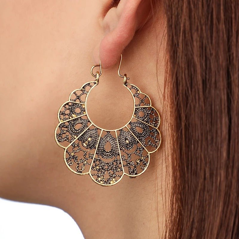 Bohemian Geometric Earrings – Gold Plated Alloy | Women's Fashion - Vintgedrifter
