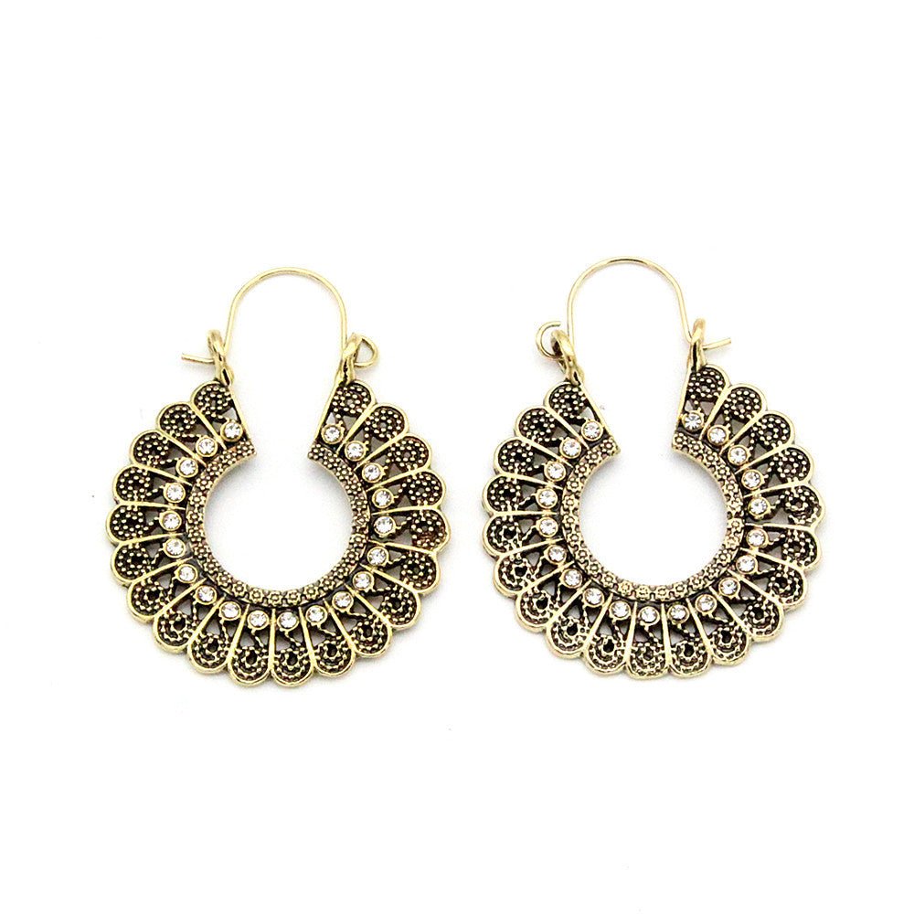 Bohemian Geometric Earrings – Gold Plated Alloy | Women's Fashion - Vintgedrifter