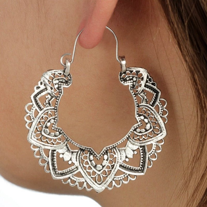Bohemian Geometric Earrings – Gold Plated Alloy | Women's Fashion - Vintgedrifter