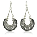 Bohemian Metal Hollow Carved Flower Basket Earrings – Hand-Woven Rope U-Shape Drop Earrings - Vintgedrifter