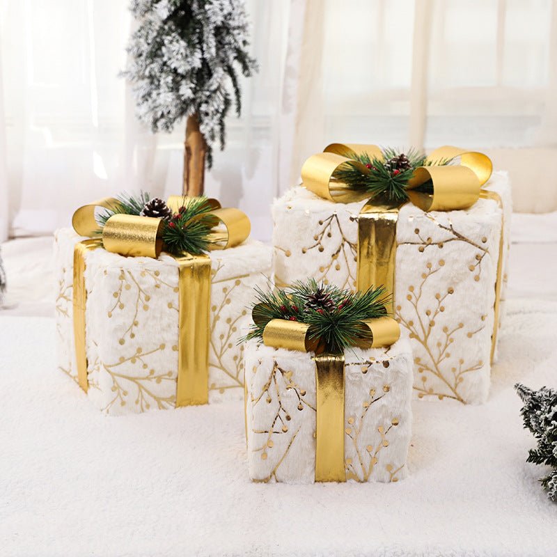 Christmas Three-Piece Fabric Gift Box Set – Holiday Ornament Gift Boxes - Vintgedrifter