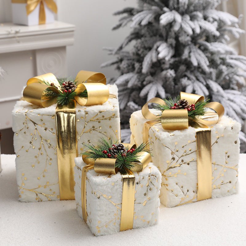 Christmas Three-Piece Fabric Gift Box Set – Holiday Ornament Gift Boxes - Vintgedrifter