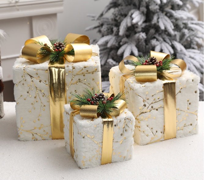 Christmas Three-Piece Fabric Gift Box Set – Holiday Ornament Gift Boxes - Vintgedrifter