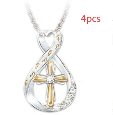Cross Diamond Pendant Necklace – Two-Tone - Vintgedrifter