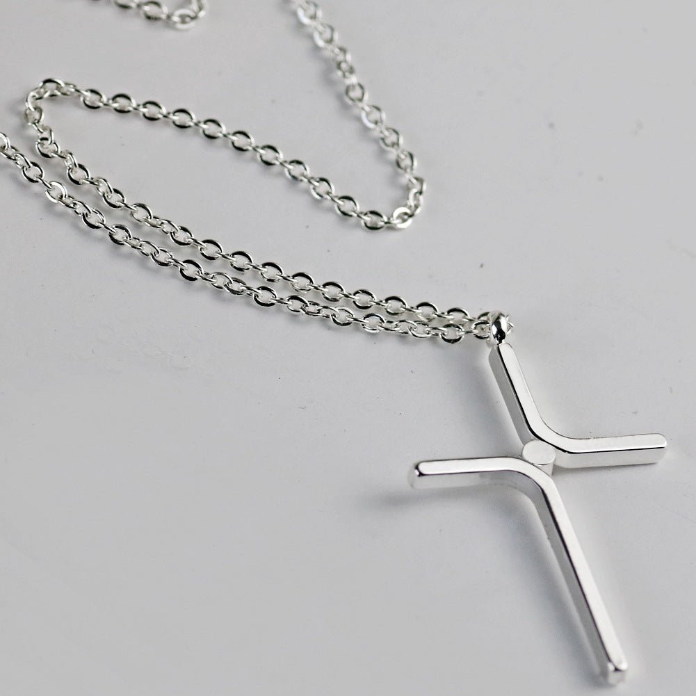 Cross Pendant New Simple Necklace Titanium Steel Plating - Vintgedrifter