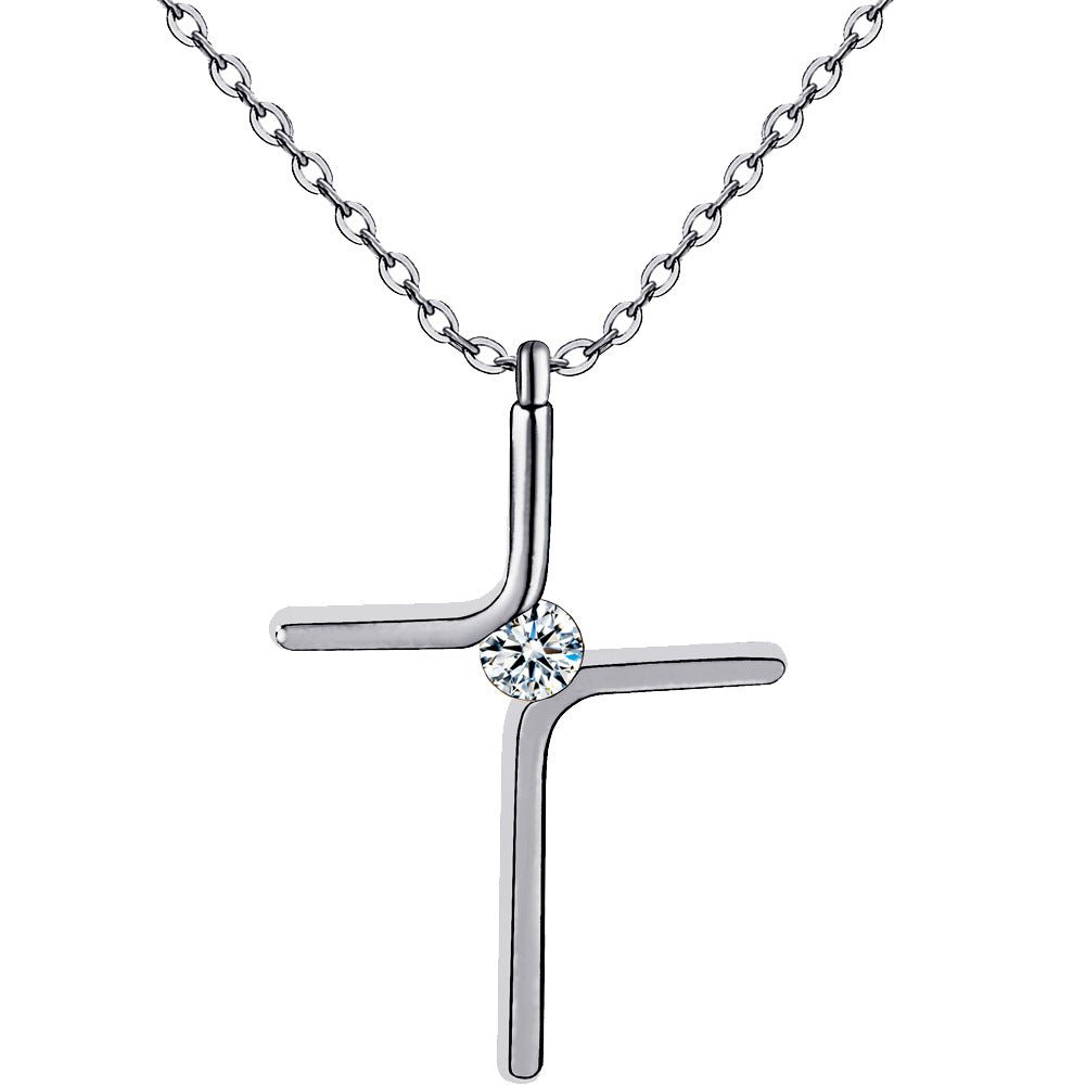 Cross Pendant New Simple Necklace Titanium Steel Plating - Vintgedrifter