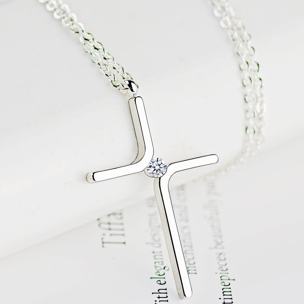 Cross Pendant New Simple Necklace Titanium Steel Plating - Vintgedrifter