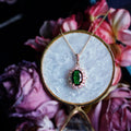 Crystal Princess Retro Collarbone Necklace – Luxury Peacock Green Pendant Necklace - Vintgedrifter