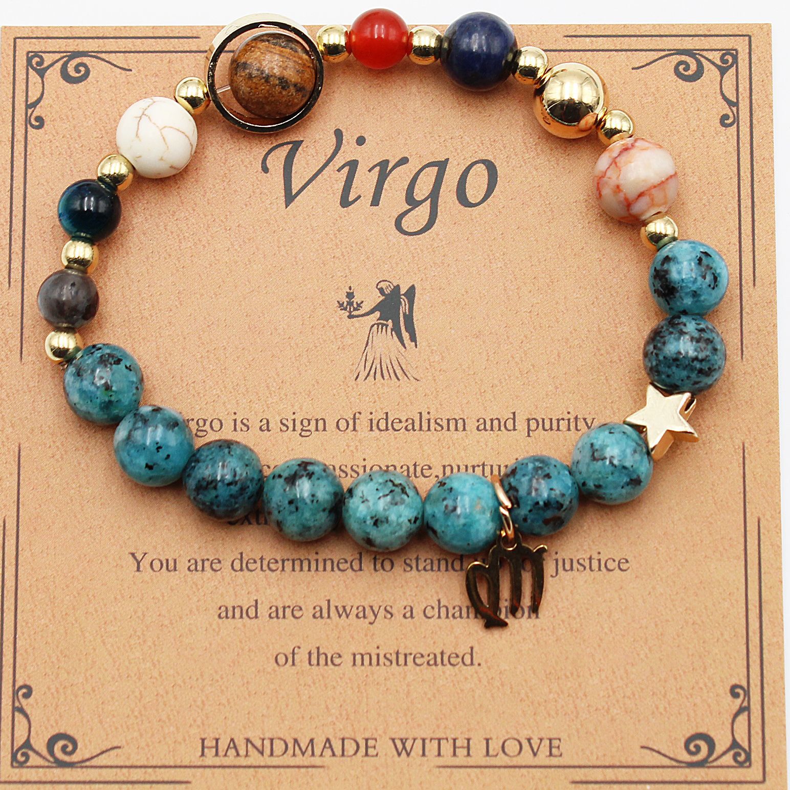 Eight Planets 12 Constellation Bracelet Natural Stone Hemp Stone - Vintgedrifter
