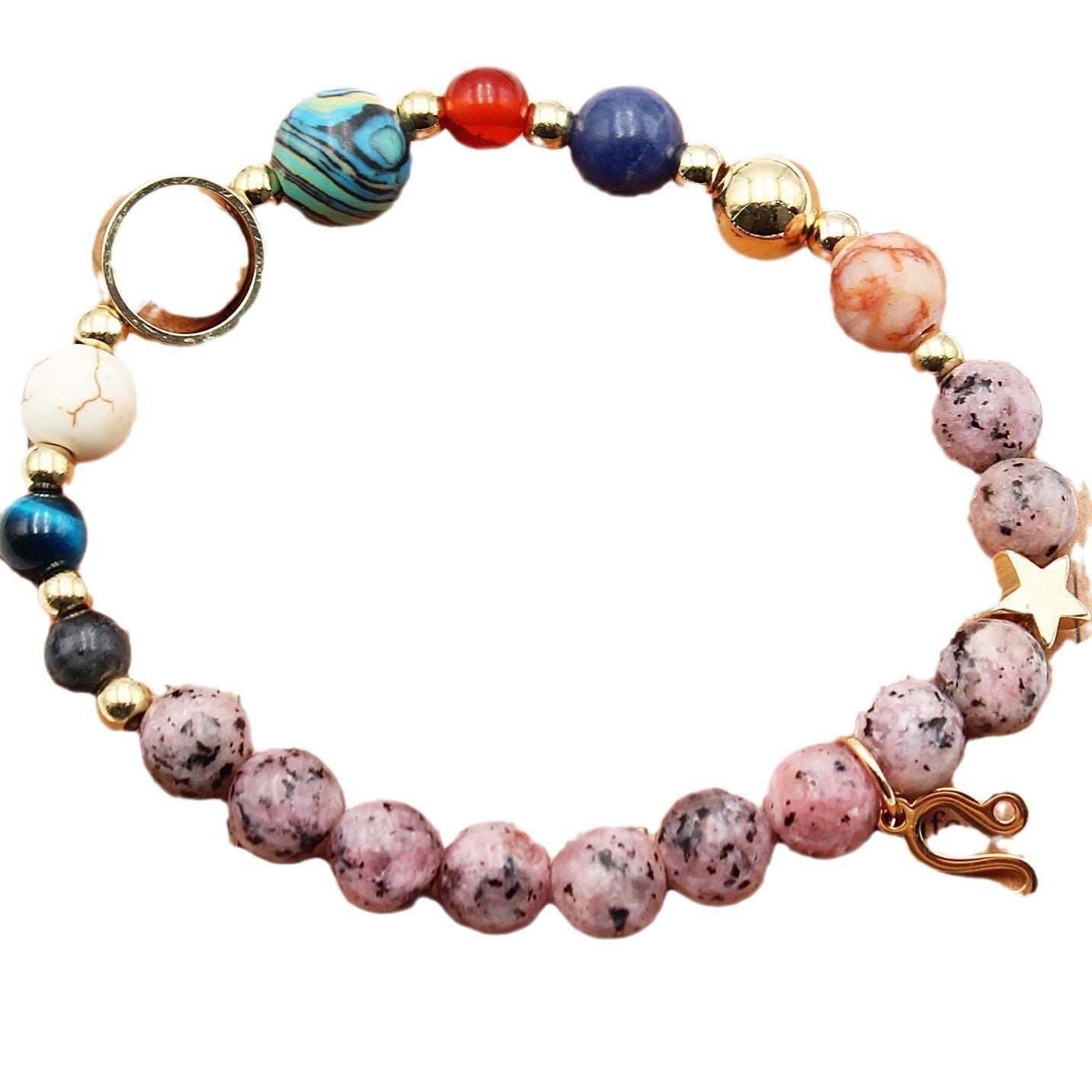 Eight Planets 12 Constellation Bracelet Natural Stone Hemp Stone - Vintgedrifter