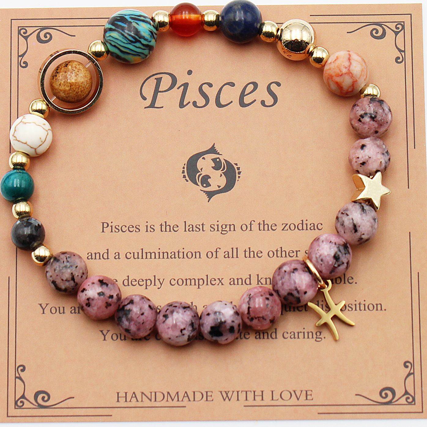 Eight Planets 12 Constellation Bracelet Natural Stone Hemp Stone - Vintgedrifter