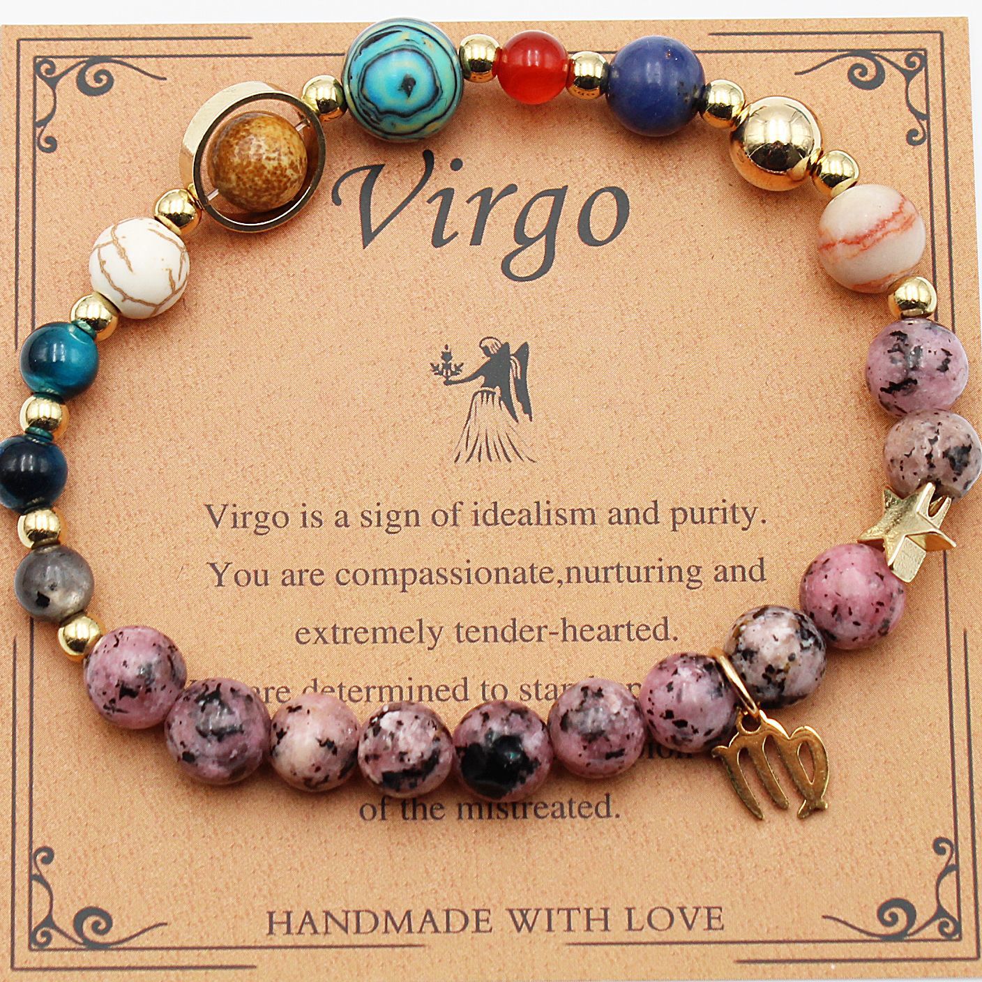 Eight Planets 12 Constellation Bracelet Natural Stone Hemp Stone - Vintgedrifter