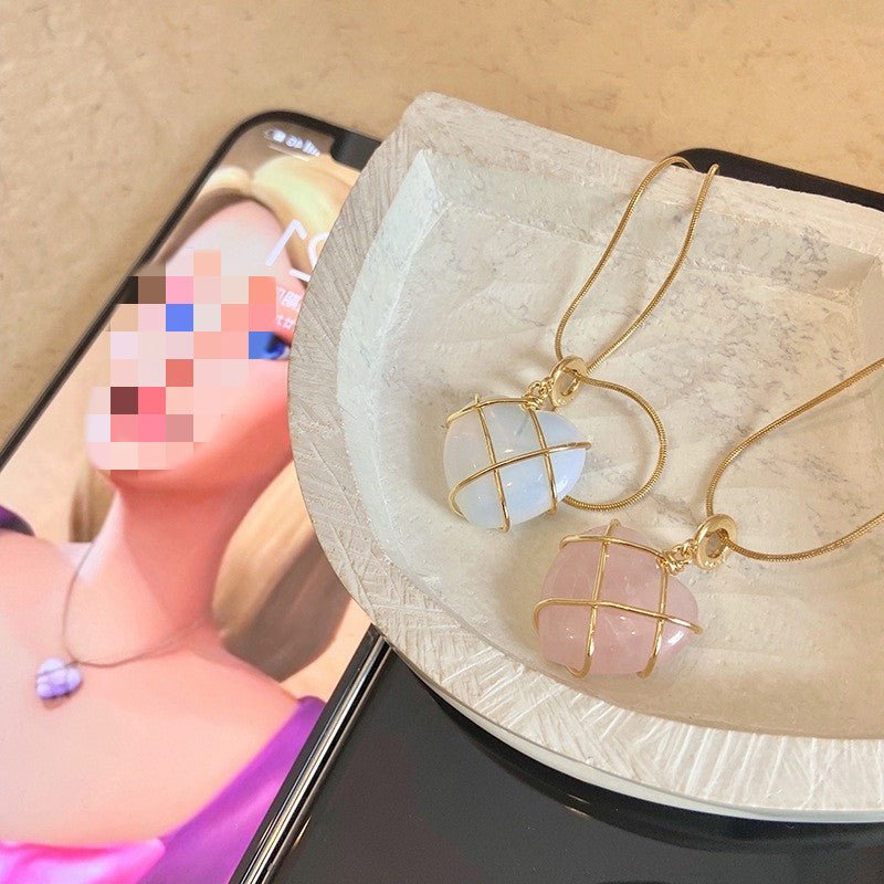 Fashion Moonstone Necklace For Cartoon Princess Love Girl Necklace Novelty Jewelry - Vintgedrifter
