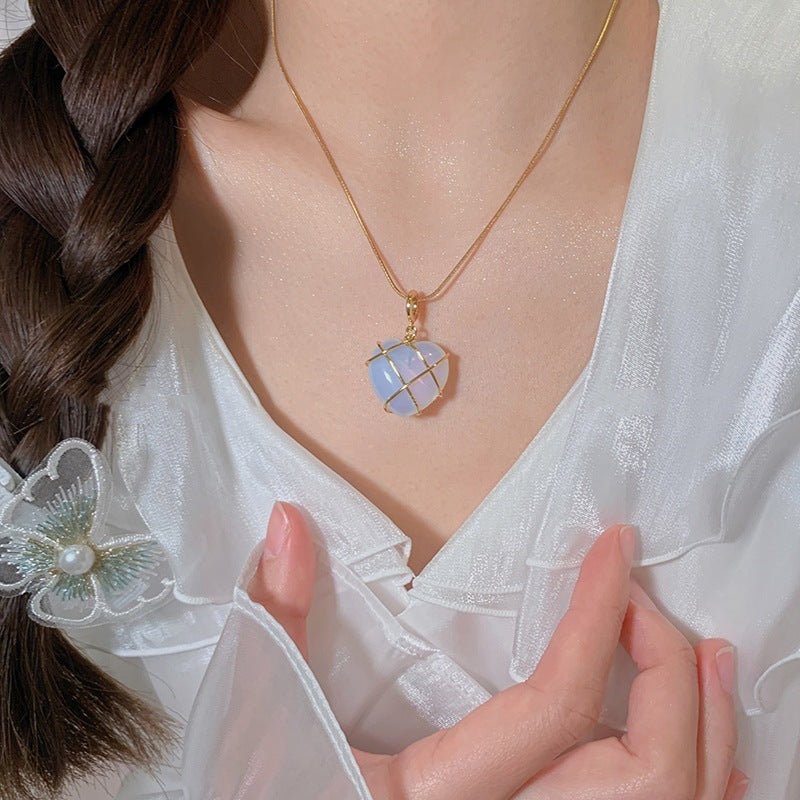 Fashion Moonstone Necklace For Cartoon Princess Love Girl Necklace Novelty Jewelry - Vintgedrifter