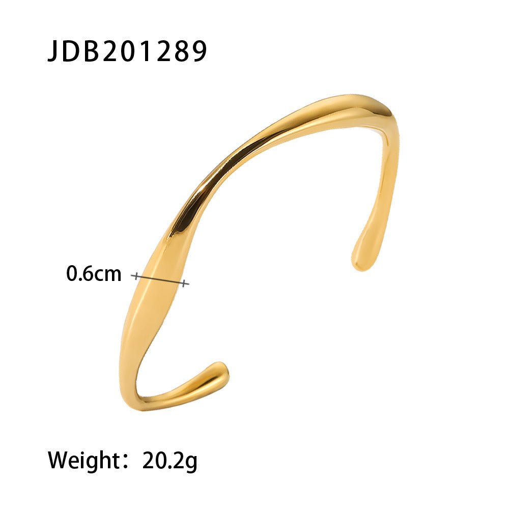 Fashionable And Versatile Gold-plated Stainless Steel Bracelets With Zirconia - Vintgedrifter