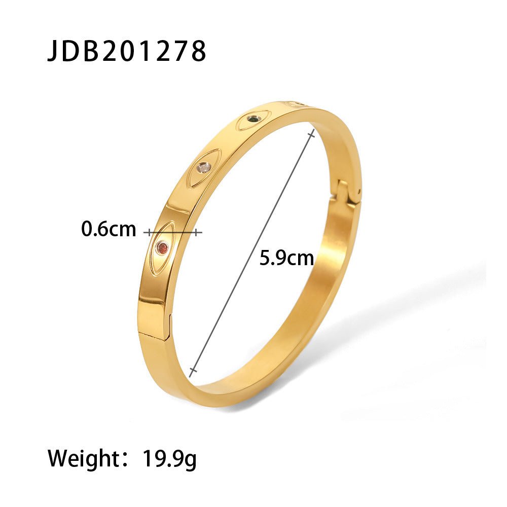 Fashionable And Versatile Gold-plated Stainless Steel Bracelets With Zirconia - Vintgedrifter