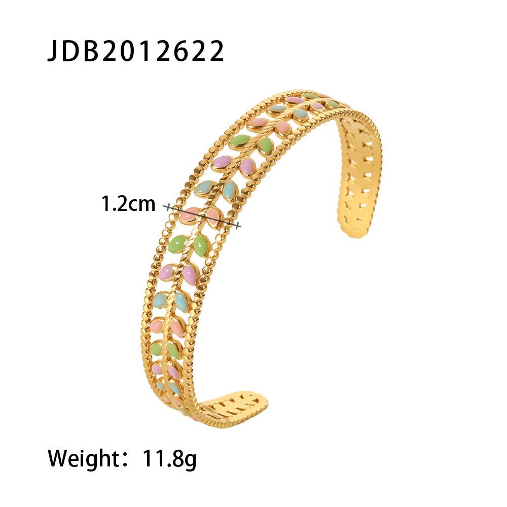 Fashionable And Versatile Gold-plated Stainless Steel Bracelets With Zirconia - Vintgedrifter