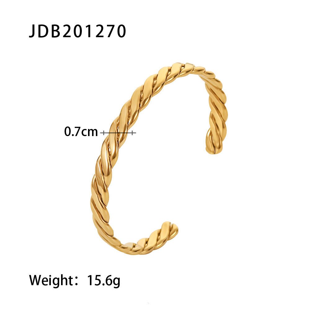Fashionable And Versatile Gold-plated Stainless Steel Bracelets With Zirconia - Vintgedrifter