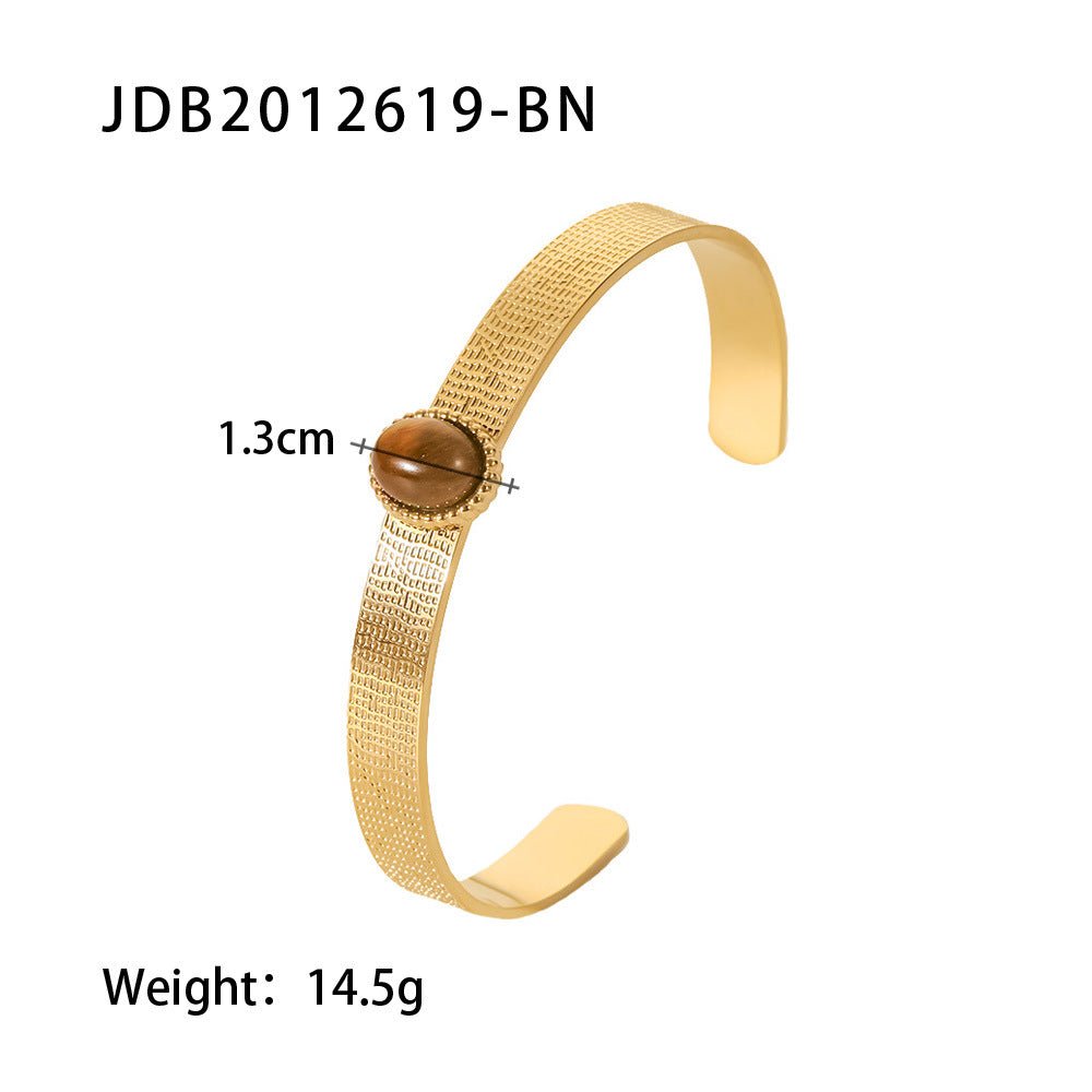 Fashionable And Versatile Gold-plated Stainless Steel Bracelets With Zirconia - Vintgedrifter