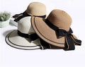 Foldable Wide Brim Panama Straw Hat – Women's Summer Beach Visor - Vintgedrifter