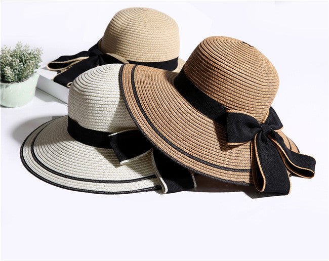Foldable Wide Brim Panama Straw Hat – Women's Summer Beach Visor - Vintgedrifter