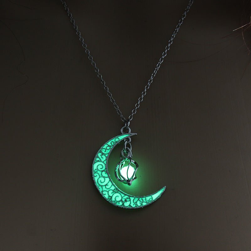 Glow-in-the-Dark Pendant Necklace – Silver Plated Chain | Multiple Colors - Vintgedrifter