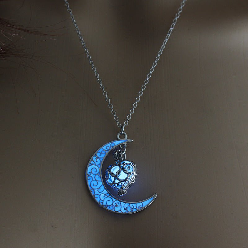 Glow-in-the-Dark Pendant Necklace – Silver Plated Chain | Multiple Colors - Vintgedrifter