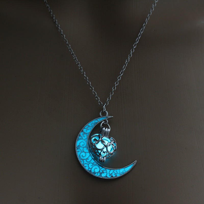 Glow-in-the-Dark Pendant Necklace – Silver Plated Chain | Multiple Colors - Vintgedrifter