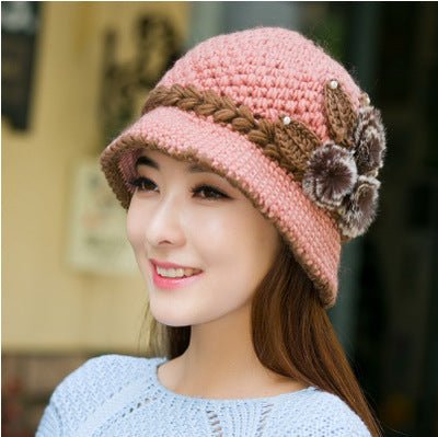 Hand-Hooked Wool Knit Dome Hat – Women's Autumn & Winter Wide Brim Hat - Vintgedrifter