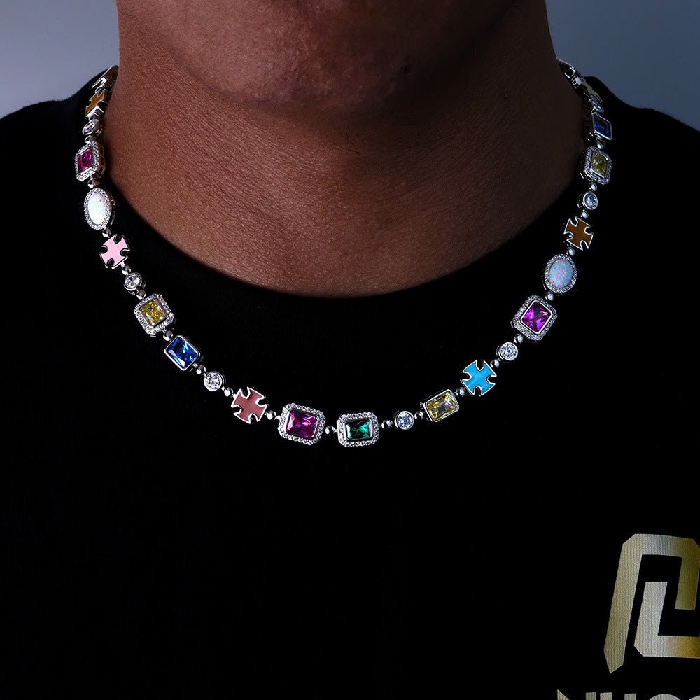Hip Hop Copper Clavicle Chain Necklace & Bracelet – Unisex | Gold & Platinum - Vintgedrifter