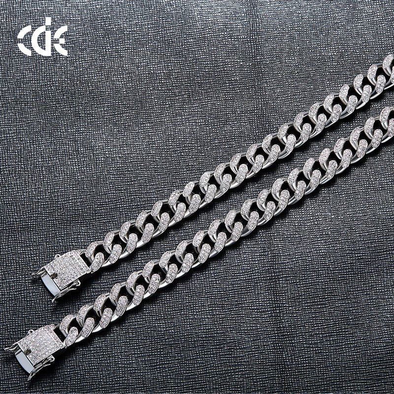 Hip Hop Cuban Chain Bracelet – Men's Zircon Geometric Bracelet | Gold & Silver - Vintgedrifter