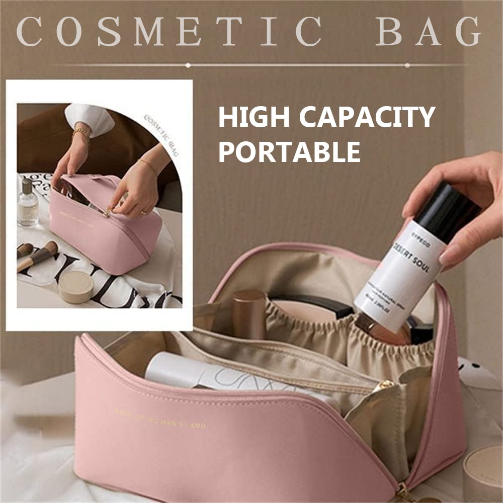 Large Capacity PU Leather Travel Cosmetic Bag – Women's Makeup Organizer | 9 Colors - Vintgedrifter