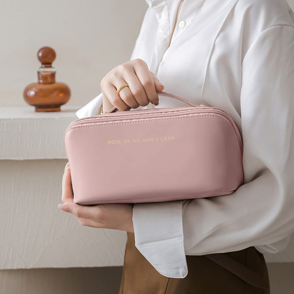 Large Capacity PU Leather Travel Cosmetic Bag – Women's Makeup Organizer | 9 Colors - Vintgedrifter