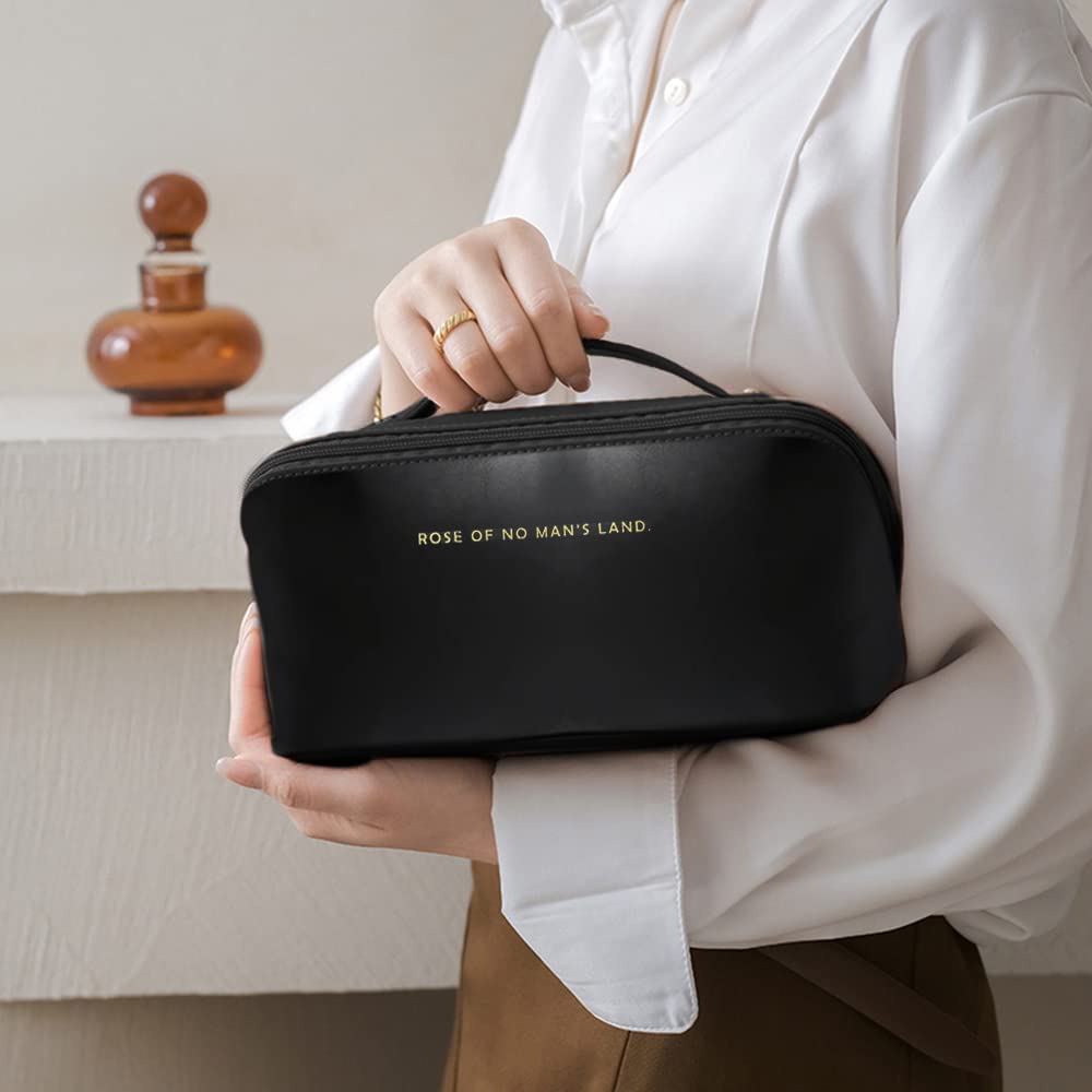 Large Capacity PU Leather Travel Cosmetic Bag – Women's Makeup Organizer | 9 Colors - Vintgedrifter