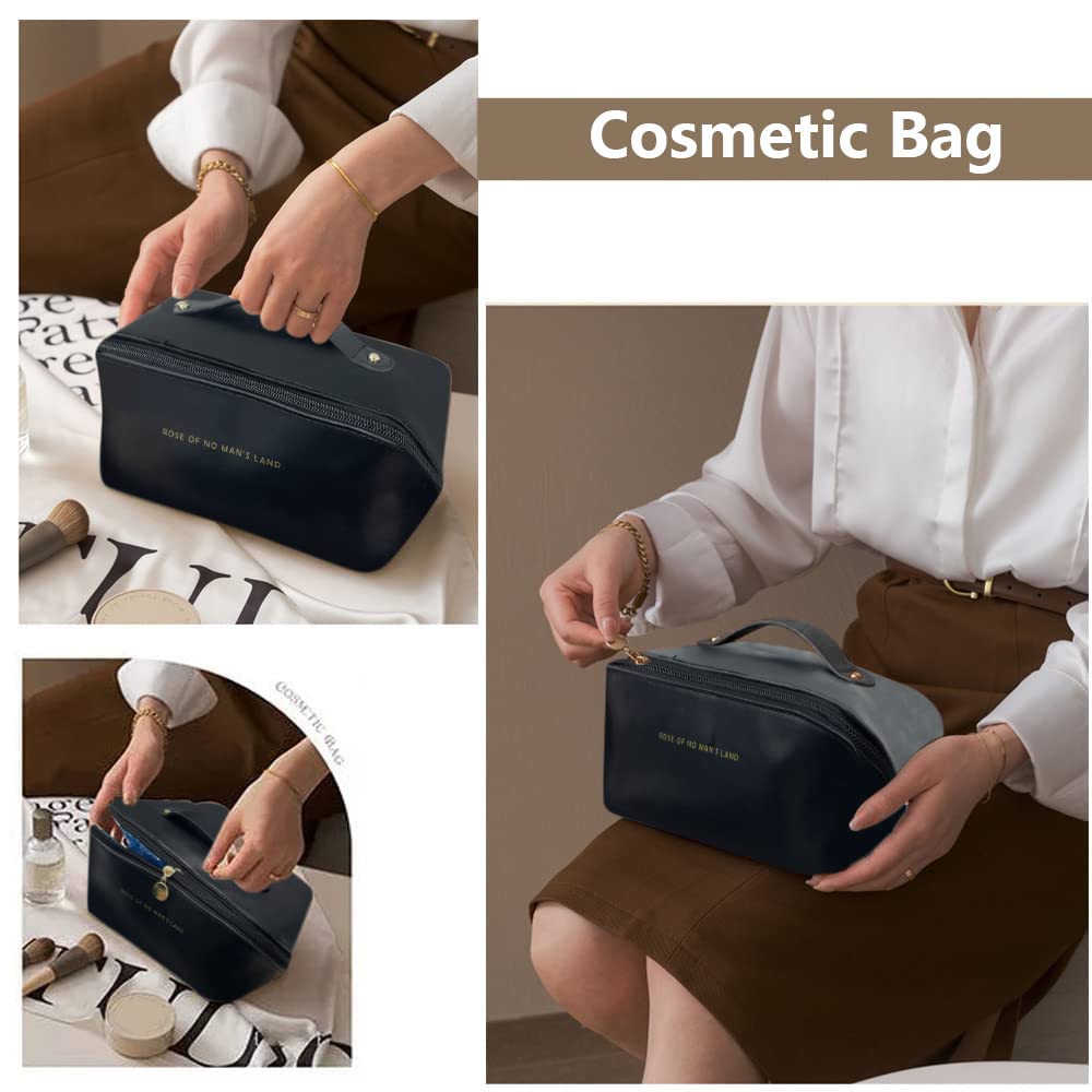 Large Capacity PU Leather Travel Cosmetic Bag – Women's Makeup Organizer | 9 Colors - Vintgedrifter
