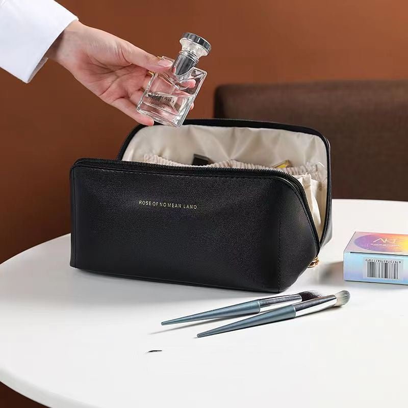 Large Capacity PU Leather Travel Cosmetic Bag – Women's Makeup Organizer | 9 Colors - Vintgedrifter