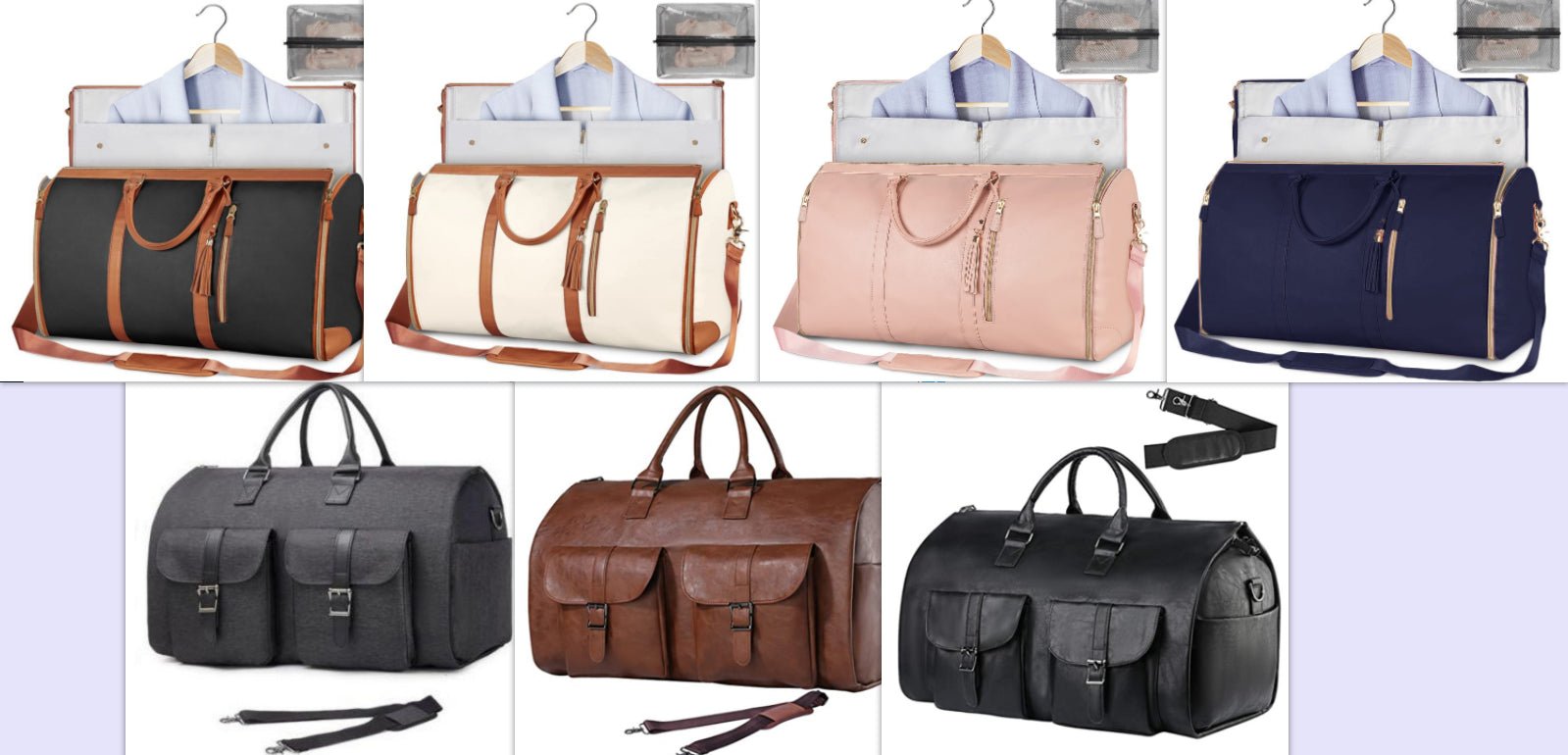 Large Capacity Waterproof Travel Duffle Bag – Women's Foldable Suit Bag & Tote - Vintgedrifter