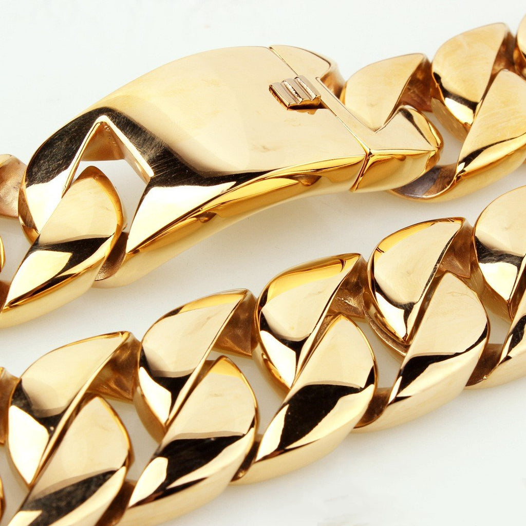 Men's Titanium Steel Whip Chain Necklace – Vacuum Plated Gold | Multiple Lengths - Vintgedrifter