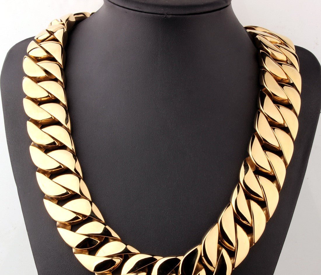 Men's Titanium Steel Whip Chain Necklace – Vacuum Plated Gold | Multiple Lengths - Vintgedrifter