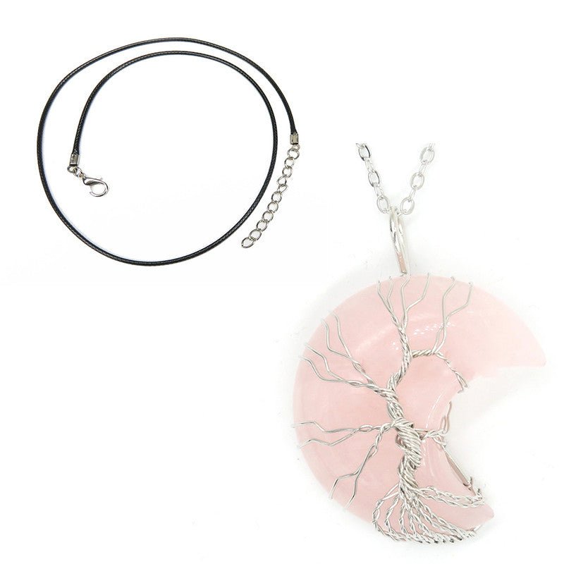 Natural Crystal Moon Pendant - Vintgedrifter