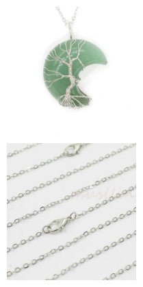 Natural Crystal Moon Pendant - Vintgedrifter