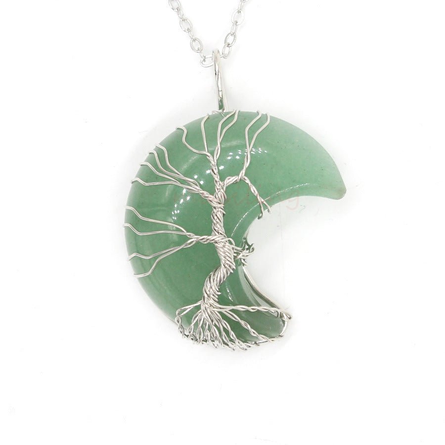 Natural Crystal Moon Pendant - Vintgedrifter