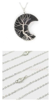 Natural Crystal Moon Pendant - Vintgedrifter